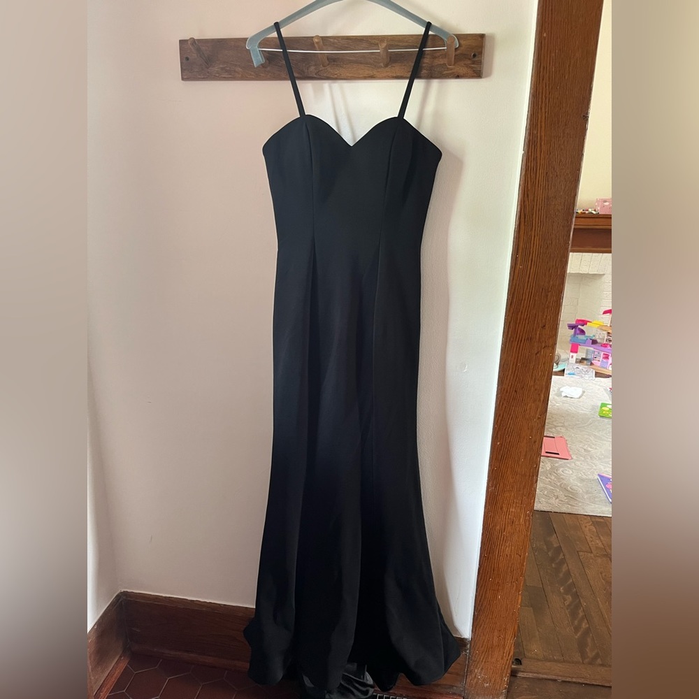 EUC Fitted Black Abby Paris Bridesmaid/ Evening Gown size 2